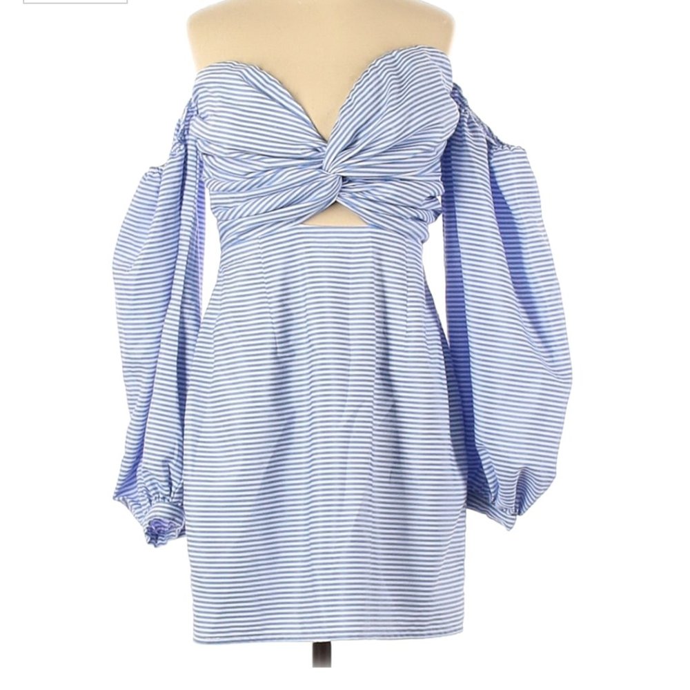 By the way blue stripe mini dress